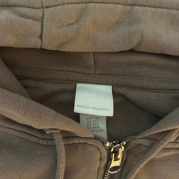 H&M basic brown zip up hoodie - Picture 3 of 4
